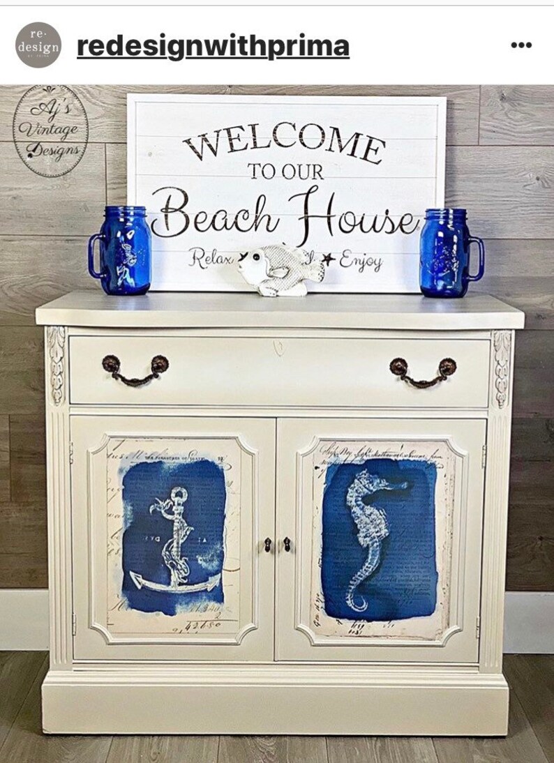 Rub On Transfers For Furniture SEASHORE ReDesign With Prima Etsy