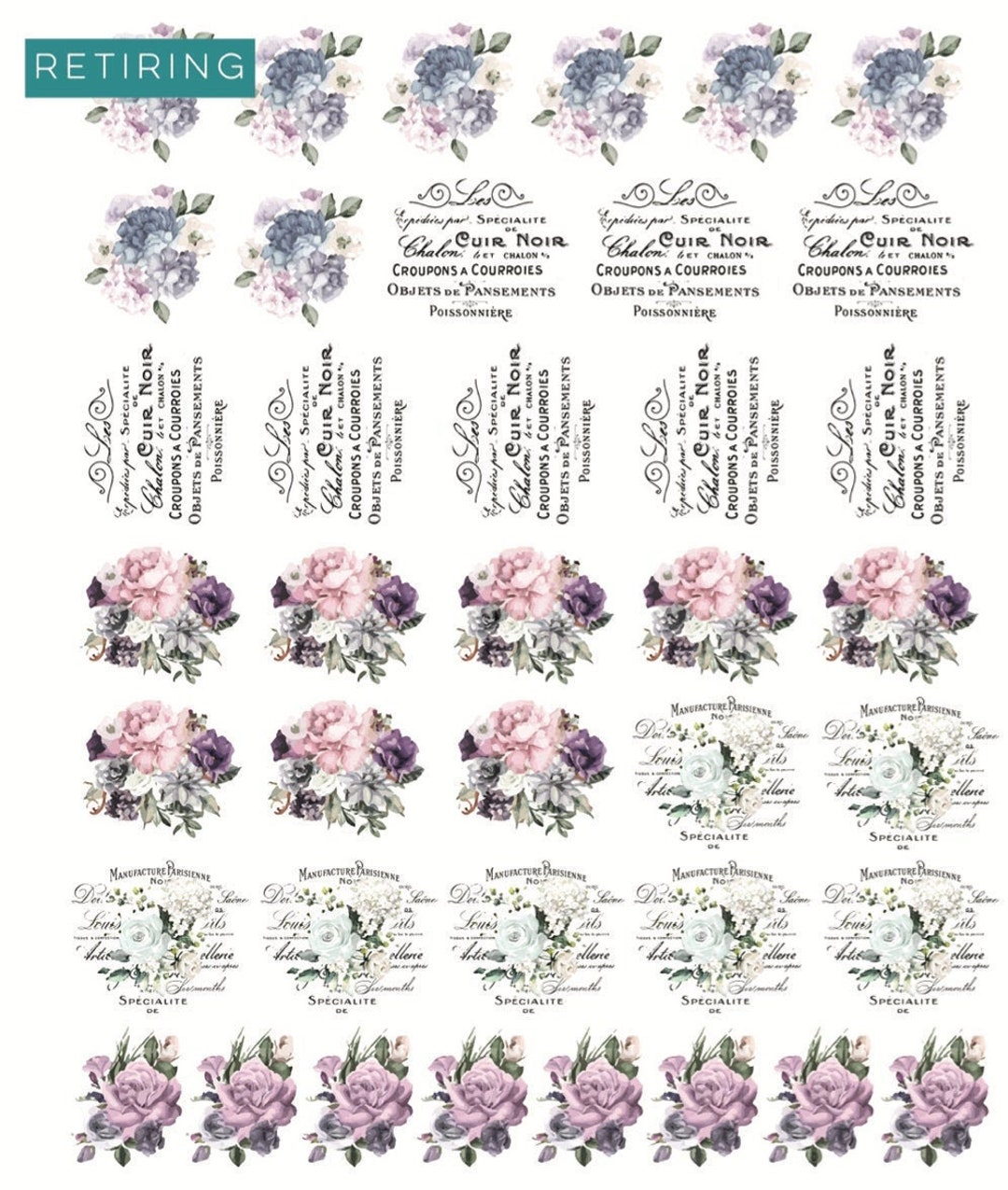 Paris Cottage Rub on Transfers for Drawer Knobs Redesign With Prima Etsy