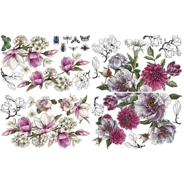 Clearance || Buds and Branches Rub On Furniture Transfers || Furniture Decals || Belles & Whistles by Dixie Belle Paint