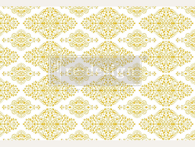 Furniture Transfer Kacha GOLD DAMASK Redesign With Prima Etsy