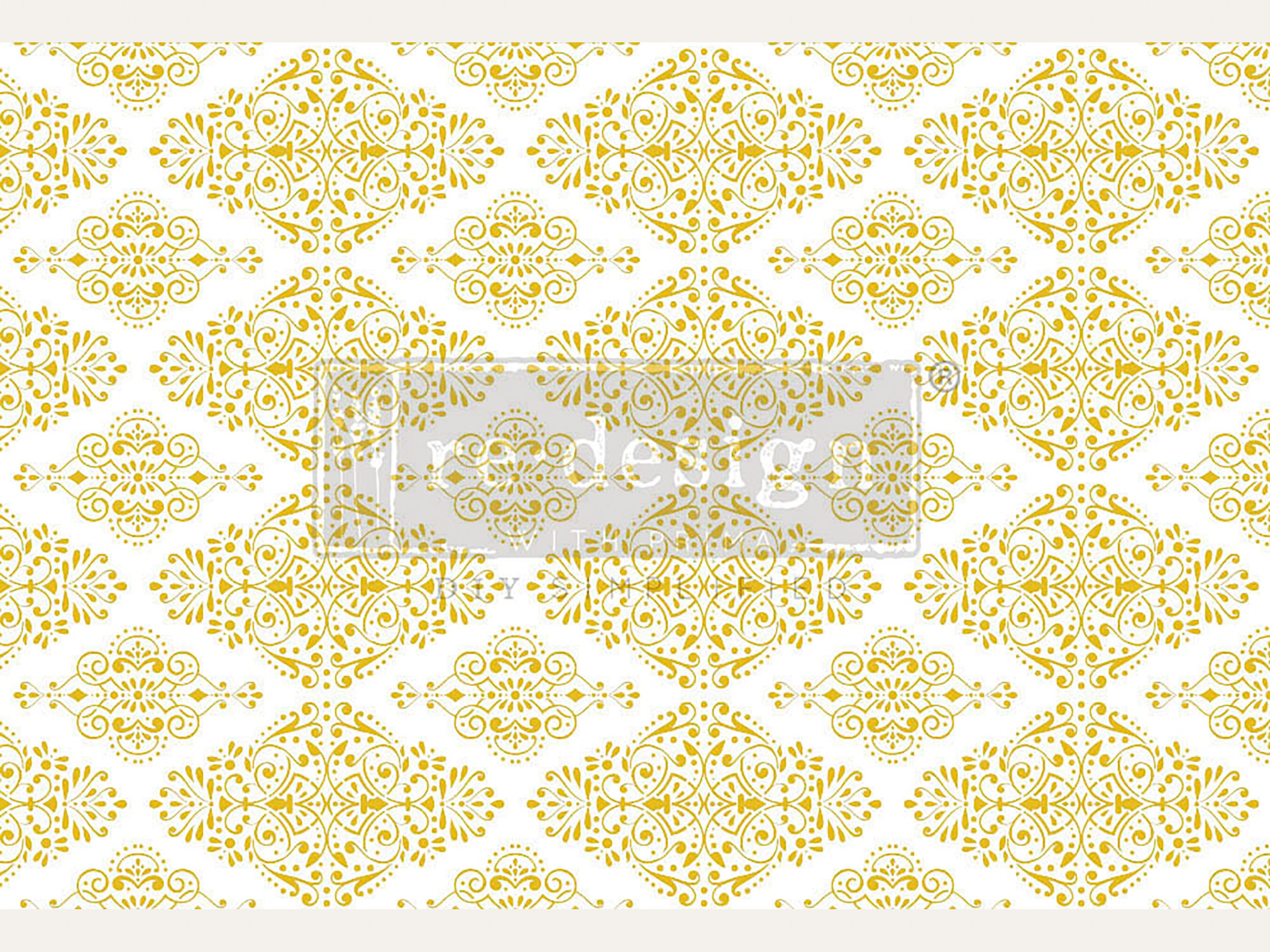 Furniture Transfer Kacha GOLD DAMASK Redesign With Prima Etsy