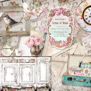 A3 Decoupage Paper THE DUCHESS of SHABBY for Small Furniture || Decoupage Queen || Washi Rice Printed Papers || Printed in Italy