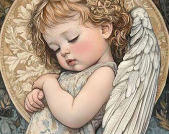Sleeping Angel Rice Paper – A4 Italian Decoupage Paper