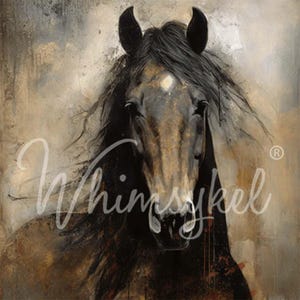 Whimsykel - Heart Horse Decoupage Paper for Furniture and Home Decor - Printed Tissue Paper (14x20 and 21x29)