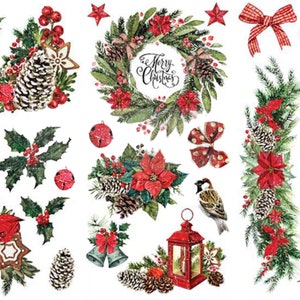 Classic Christmas Rub On Transfers || ReDesign with Prima || Includes 3 Sheets (3 Unique Designs)