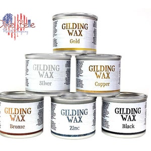 Dixie Belle Paint Gilding Wax Paste - Finishes: Antique Gold, Gold, Silver, Copper, Bronze, Zinc, Black, Chameleon - Metallic Wax Paste