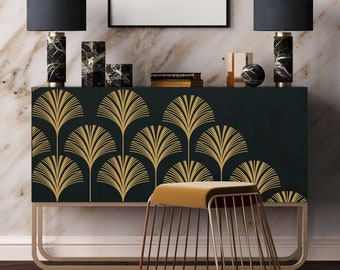 Rub On Transfers for Furniture || Gold Internlinked Fans || ReDesign with Prima || Midcentury Modern Furniture Decals