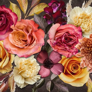 A4 Decoupage Paper FRUIT PUNCH FLORALS || Decoupage Queen Washi Rice Papers || Flowers Decoupaging Journaling Scrapbooking Card Making
