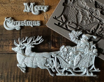 Santa's Sleigh Silicone Mold || Redesign with Prima Moulds || Christmas Resin Molds || Polymer Clay or Baking