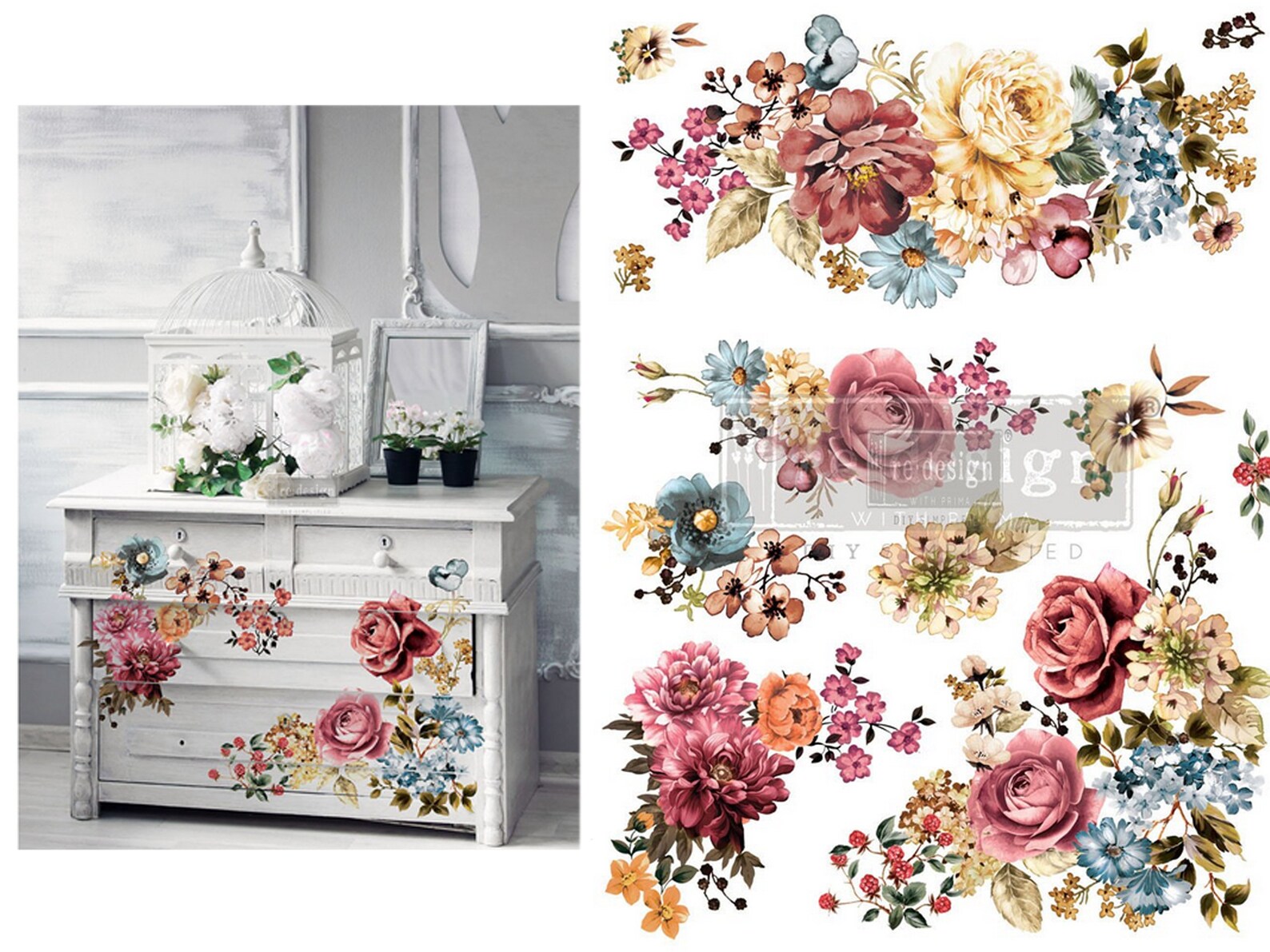 RUBY ROSE Transfer Rub on Transfers for Furniture Redesign Etsy