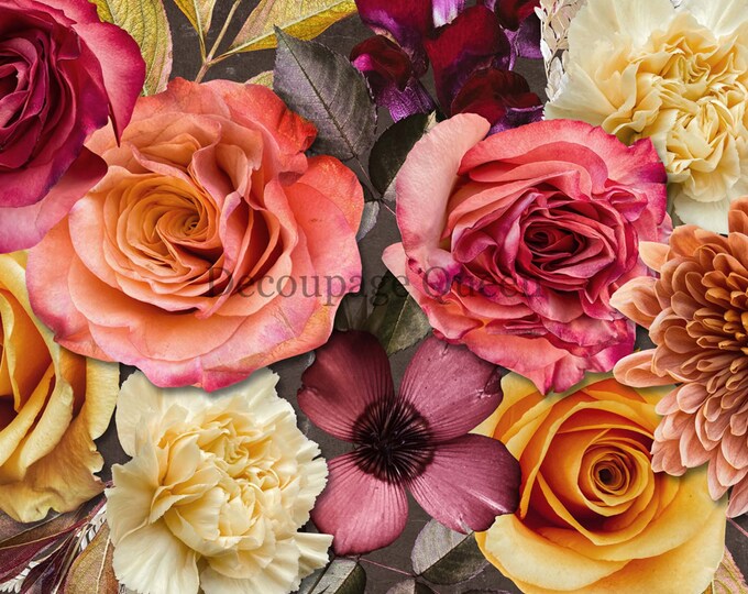 ITD Collection Vintage, Flowers, Yellow Rose Rice Paper Yellow Rose Rice Paper Rice Paper Flower