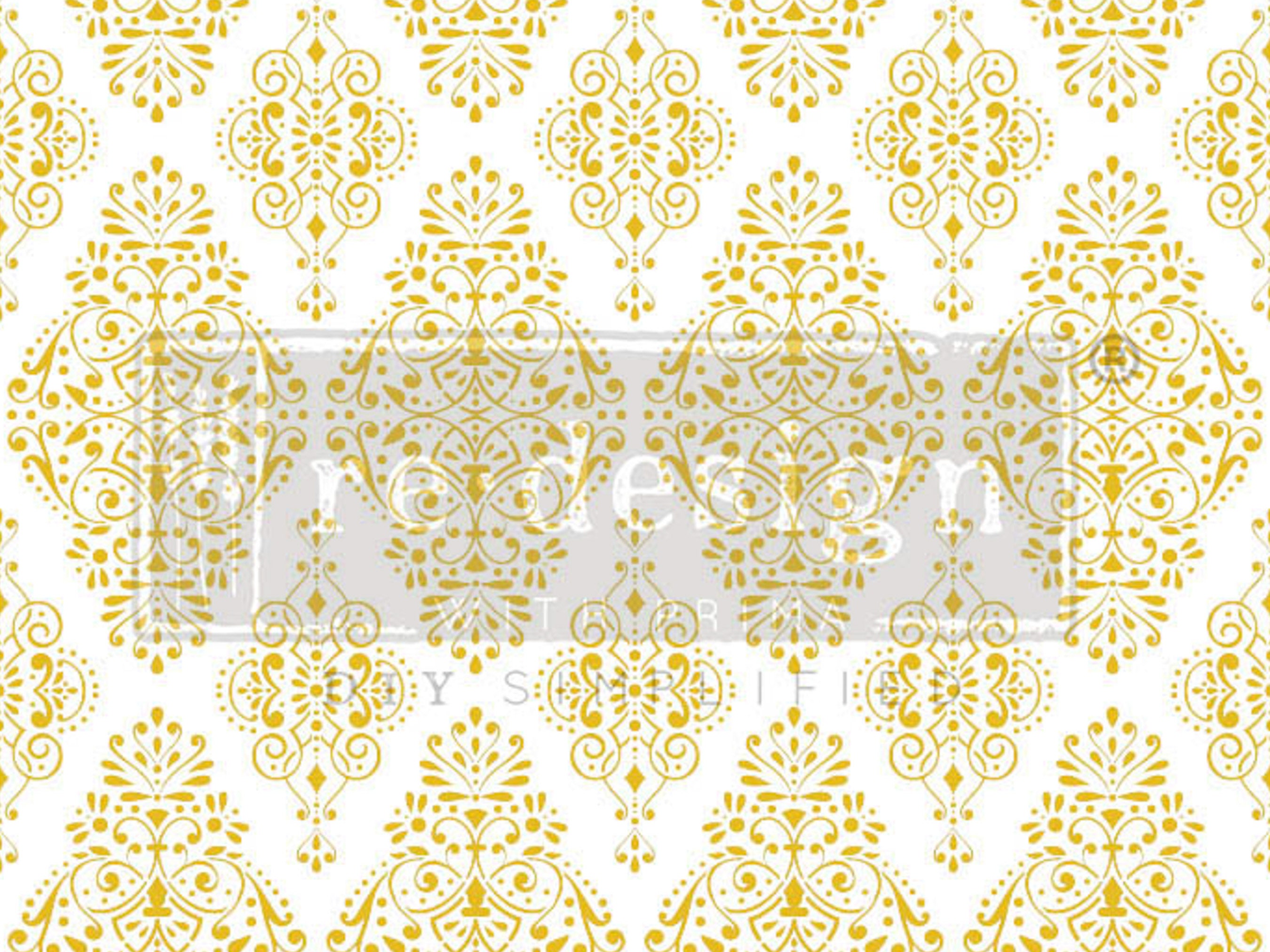 PREORDER Kacha Gold Damask Rub on Transfers for Furniture Etsy