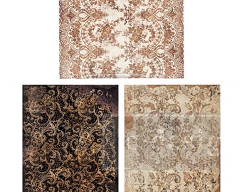 Delicate Lace Rub On Transfer || ReDesign with Prima || Includes 3 Sheets (3 Unique Designs) ~ Size: Middy