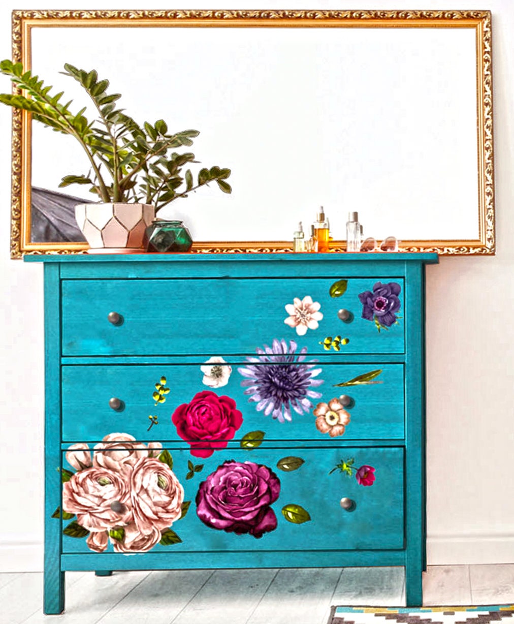 Rub on Transfers for Furniture Redesign With Prima Transfers Etsy