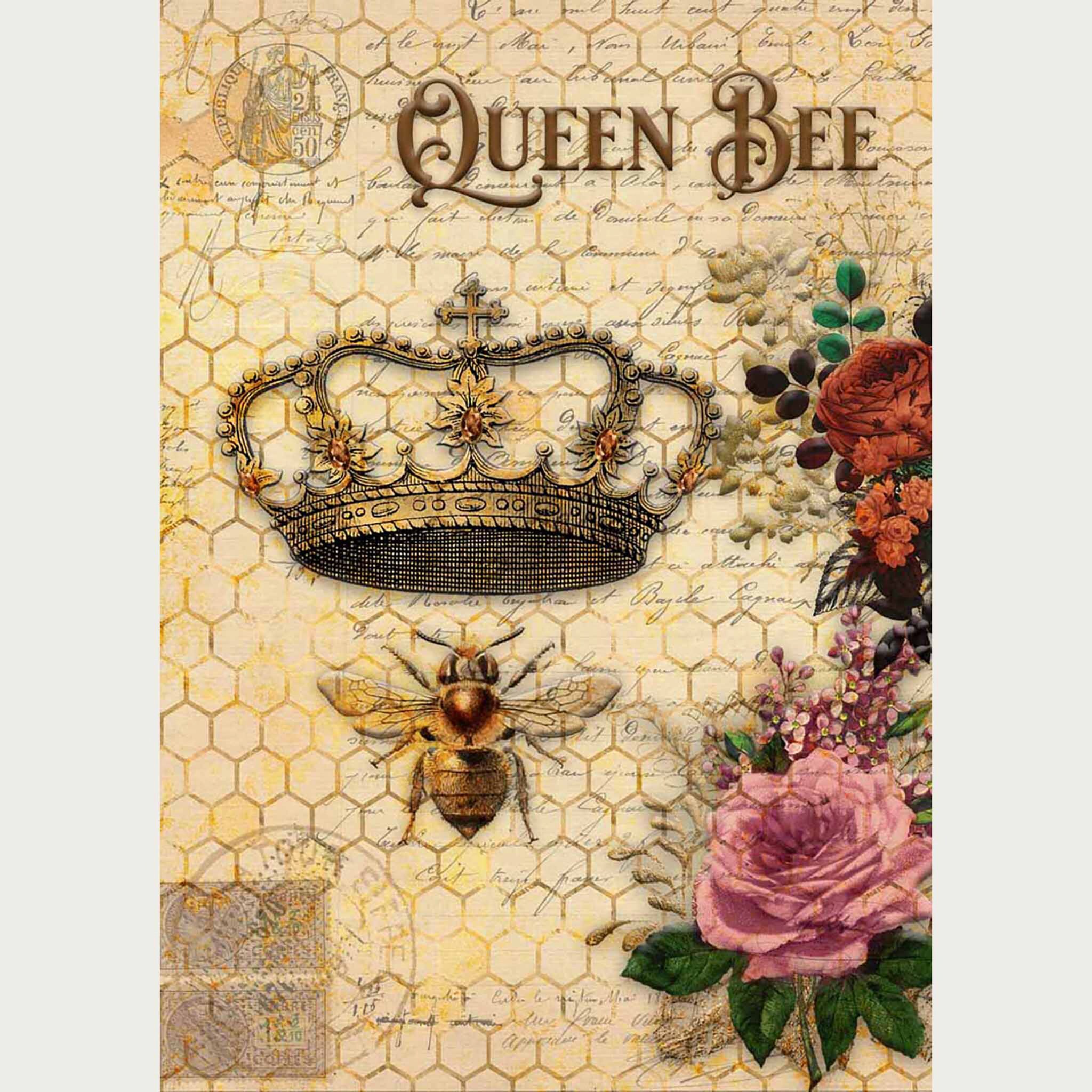A3 Decoupage Rice Paper QUEEN BEE & ROSE Decoupage Etsy