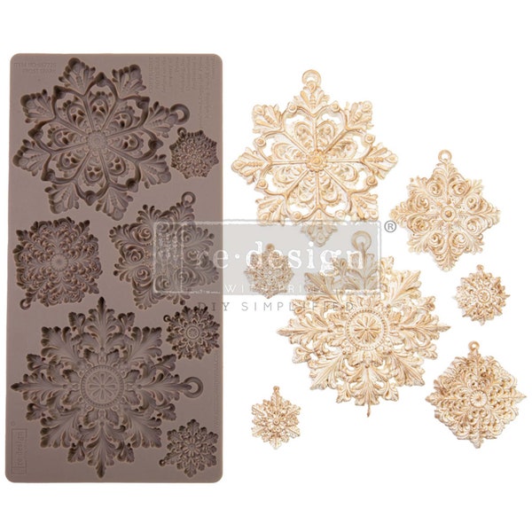 Frost Spark Silicone Mold || Redesign with Prima Moulds || Christmas Snowflakes Resin Molds || Polymer Clay or Baking