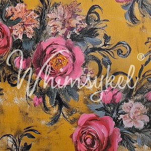 Decoupage Papers for Furniture RUSTIC ROSEWOOD || Whimsykel Designs Decoupage Tissue Papers || Large Size: 21 x 29 Inches || Floral Pattern