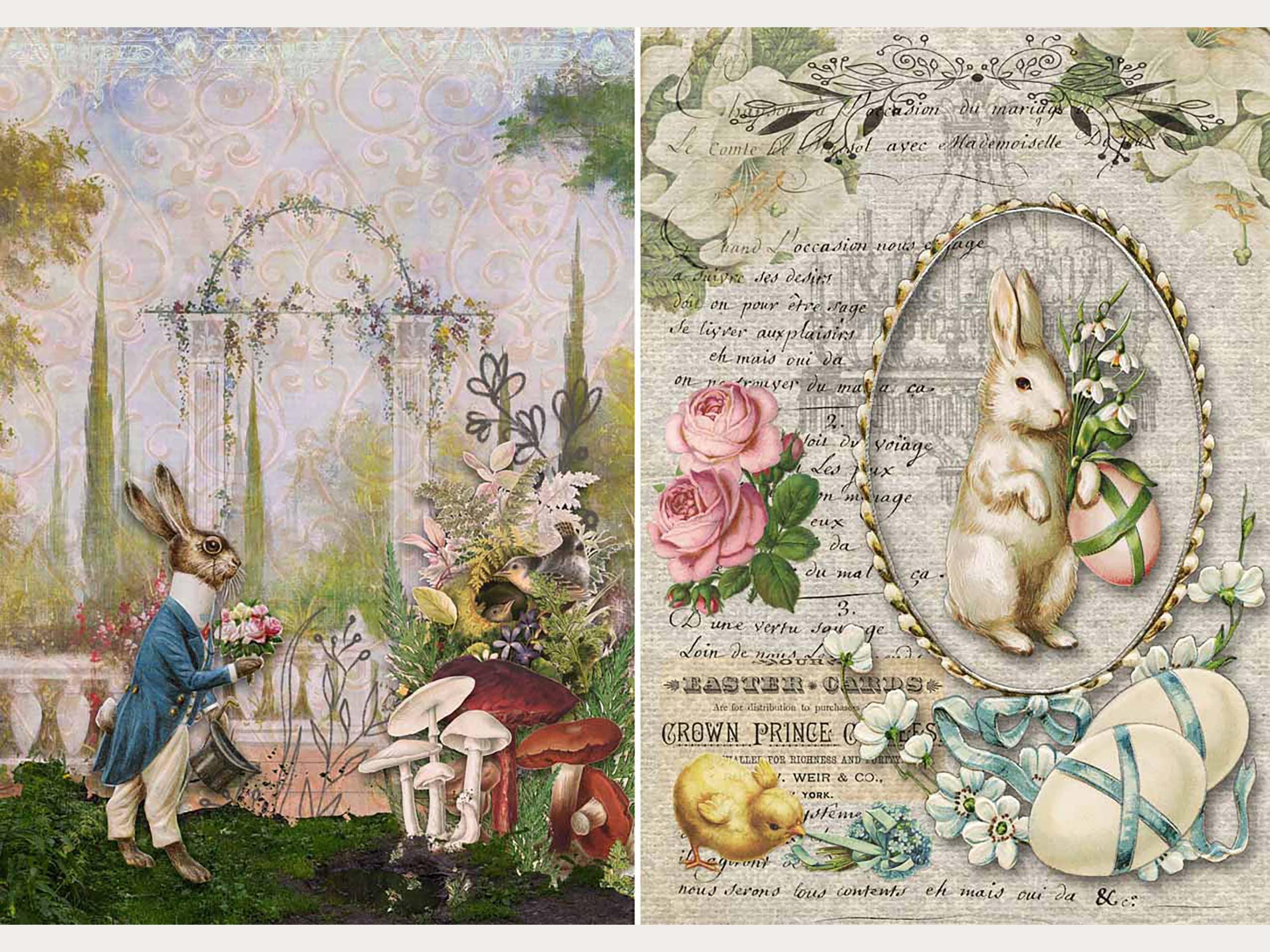 Bunny Wreath Rice Paper – Designaholic Studio Art Supplies