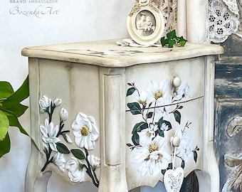 White Magnolia Rub On Transfers || ReDesign with Prima || Includes 3 Sheets (3 Unique Designs)