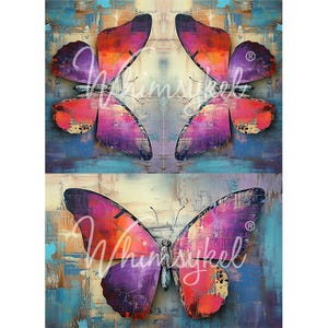 Decoupage Papers for Furniture UNFOLDIG TRIO || Whimsykel Designs Decoupage Tissue Papers || Large Size: 21 x 29 Inches || Butterflies