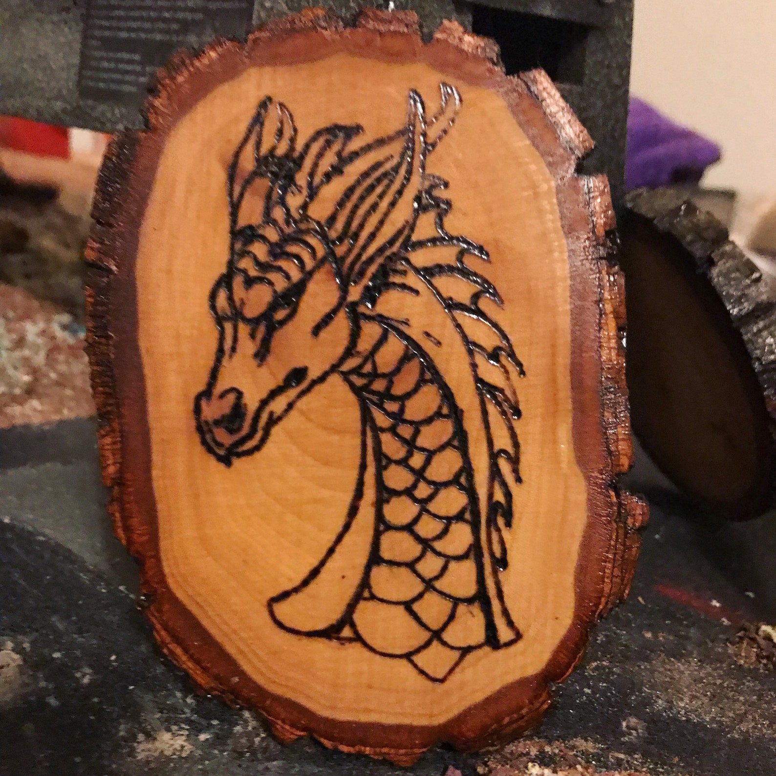 Dragon Wood Burning Wall Decoration Etsy