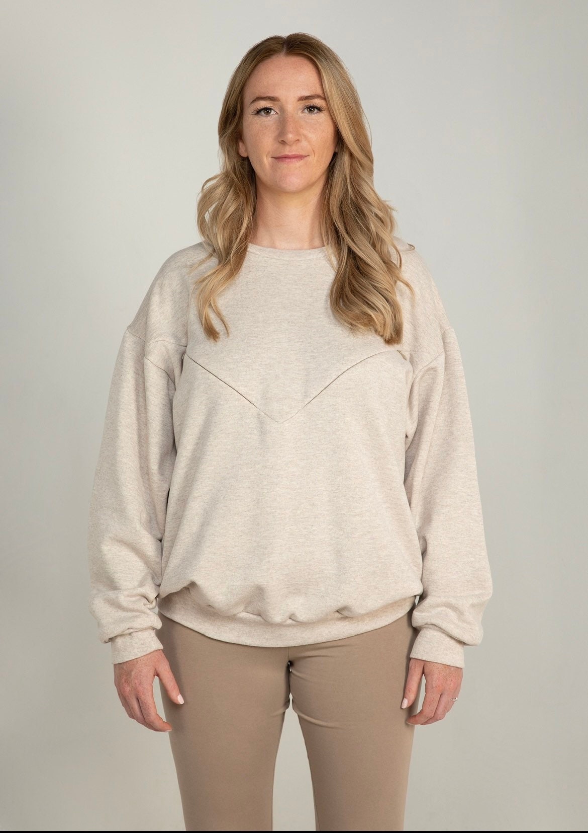 Breastfeeding Oversized Crewe Neck Jumper Oatmeal Etsy