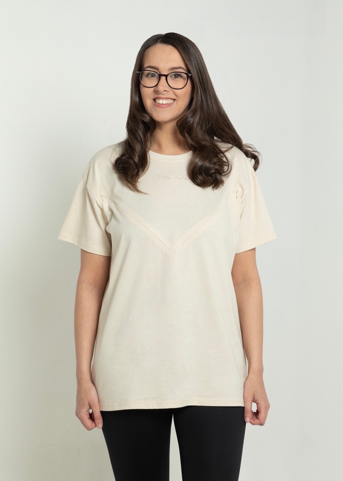 Glam-o-Leaf Maternity and Nursing Oversized Shirt Dress