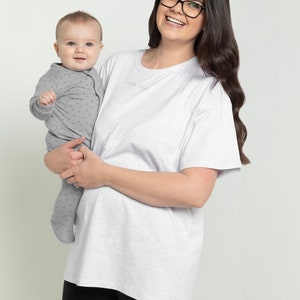 Breastfeeding nursing oversized T-shirt grey image 3