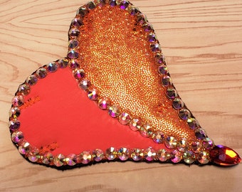 CUSTOM MADE Two-Color Heart Baton Twirling or Ice Skating Hair Piece