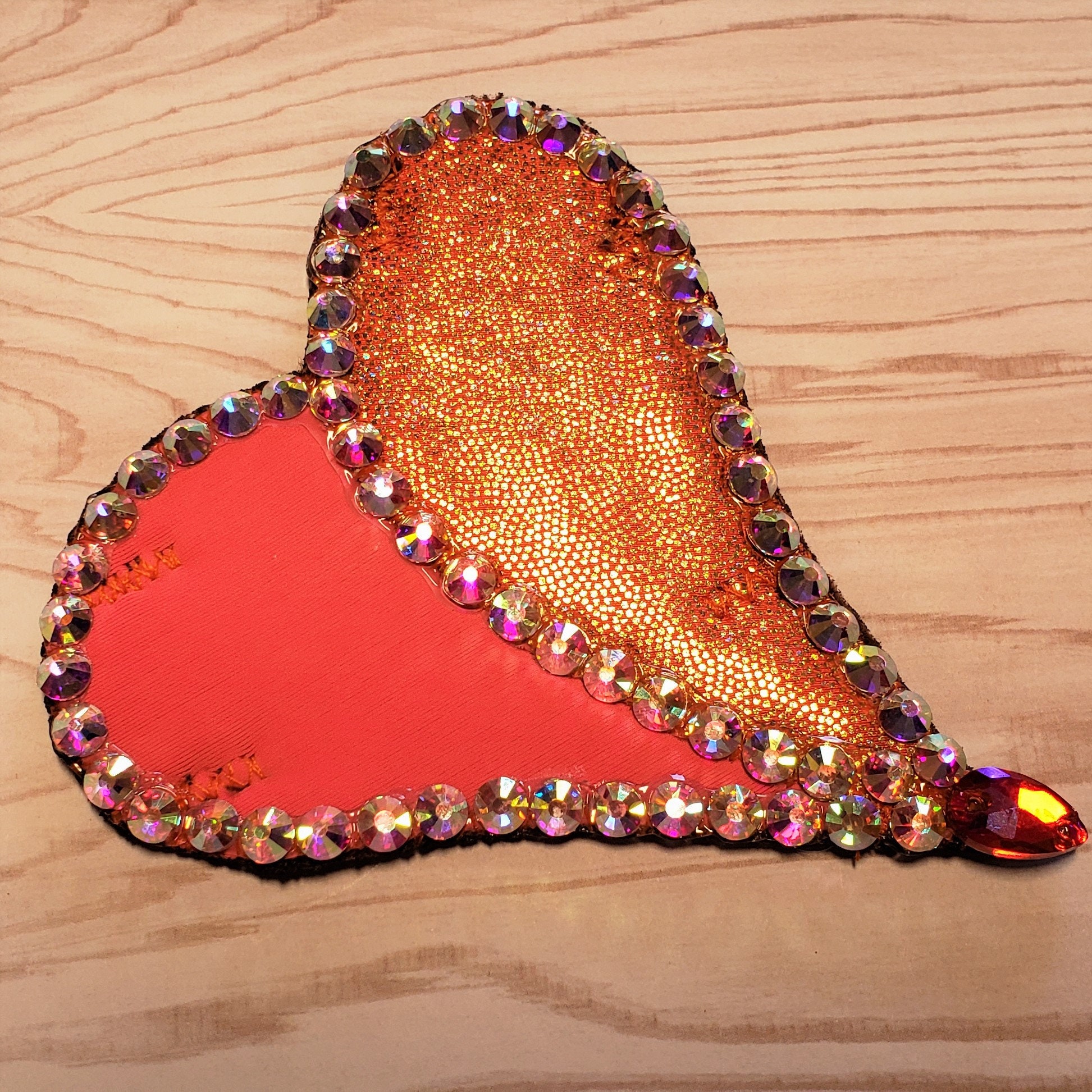 CUSTOM MADE Two-Color Heart Baton Twirling or Ice Skating Hair Piece