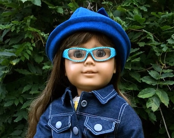 Blue Suedette Bow Hat - 18 Inch Doll Clothes