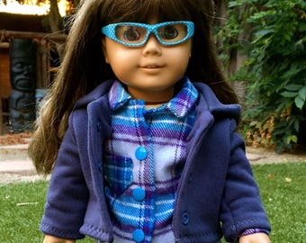 Blue Hoodie - Handmade 18 Inch Doll Clothes