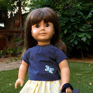 Blue Polka Dot Blouse - 18 Inch Doll Clothes