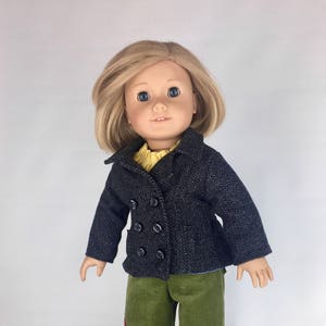 Charcoal Peacoat Jacket - 18 Inch Doll Clothes
