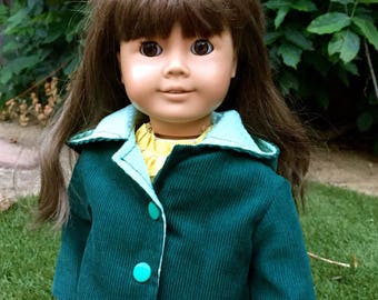 Green Hooded Jacket - 18 Inch Doll Clothes