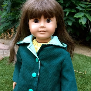 Green Hooded Jacket - 18 Inch Doll Clothes