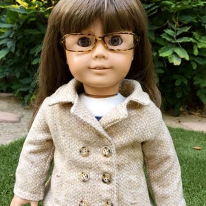 Wheat Peacoat Jacket - 18 Inch Doll Clothes