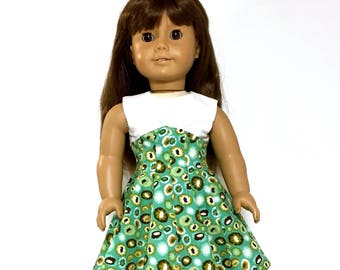 Green Modern-Classic Dress - 18 Inch Doll Clothes