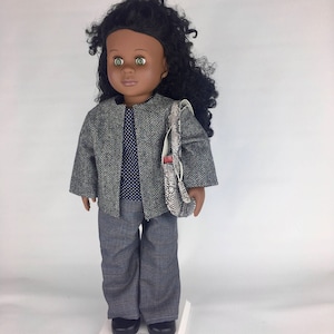 Gray Trousers - Handmade 18 Inch Doll Wool Dress Pants