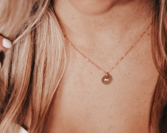 14k Gold Filled Faith Dainty Necklace, Hand Stamped Necklace.
