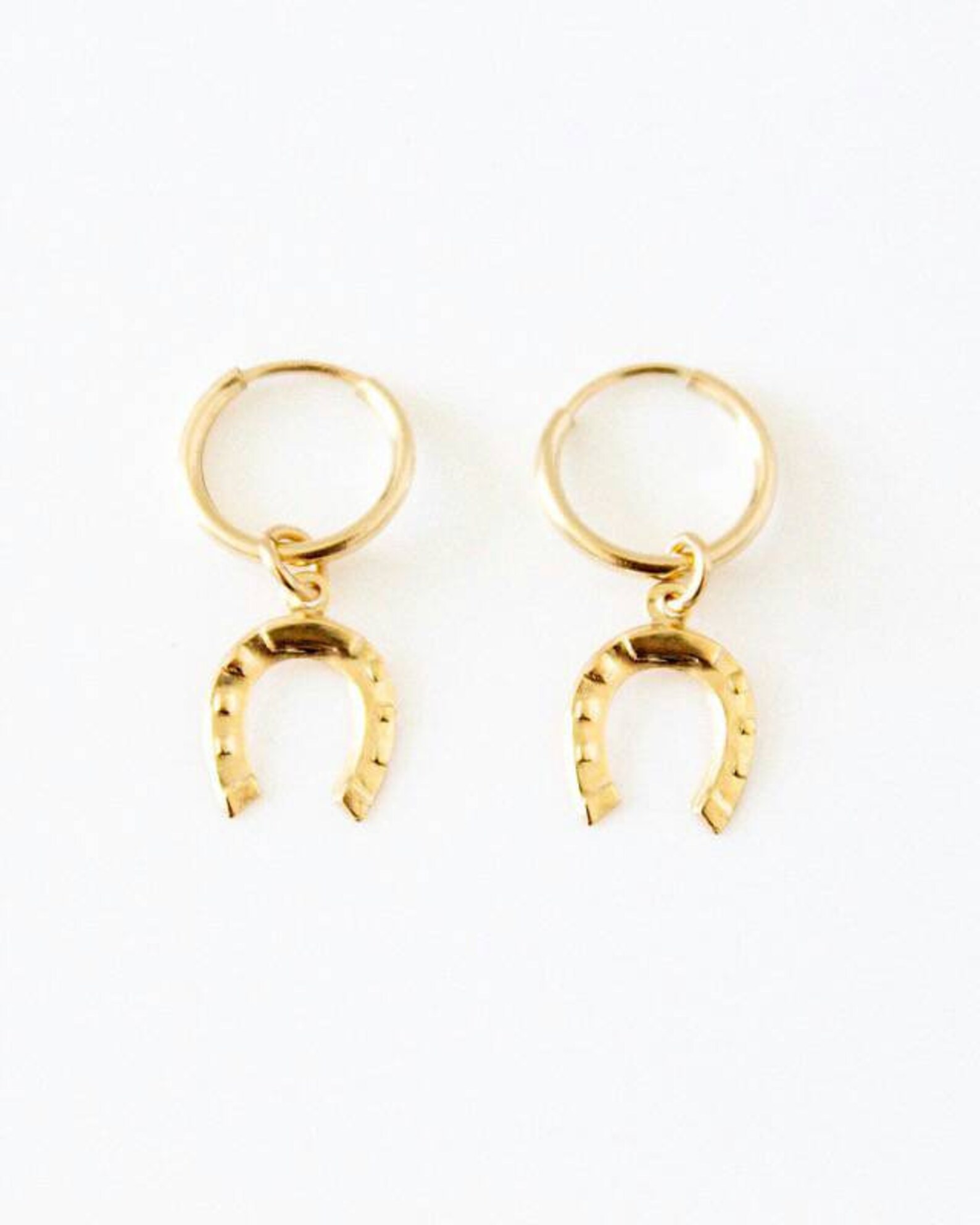 14k Gold Filled Horseshoe Hoop Dainty Earrings Etsy