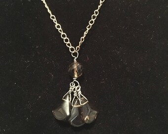 Brown and silver necklace