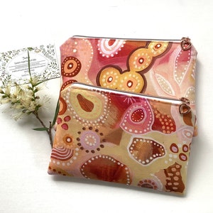 Stunning Holly Sanders Fabric/Aboriginal print/ Australian Gifts /Makeup Purse/ Pencil case/ Clutch/ Fabric purse/ Australian souvenir