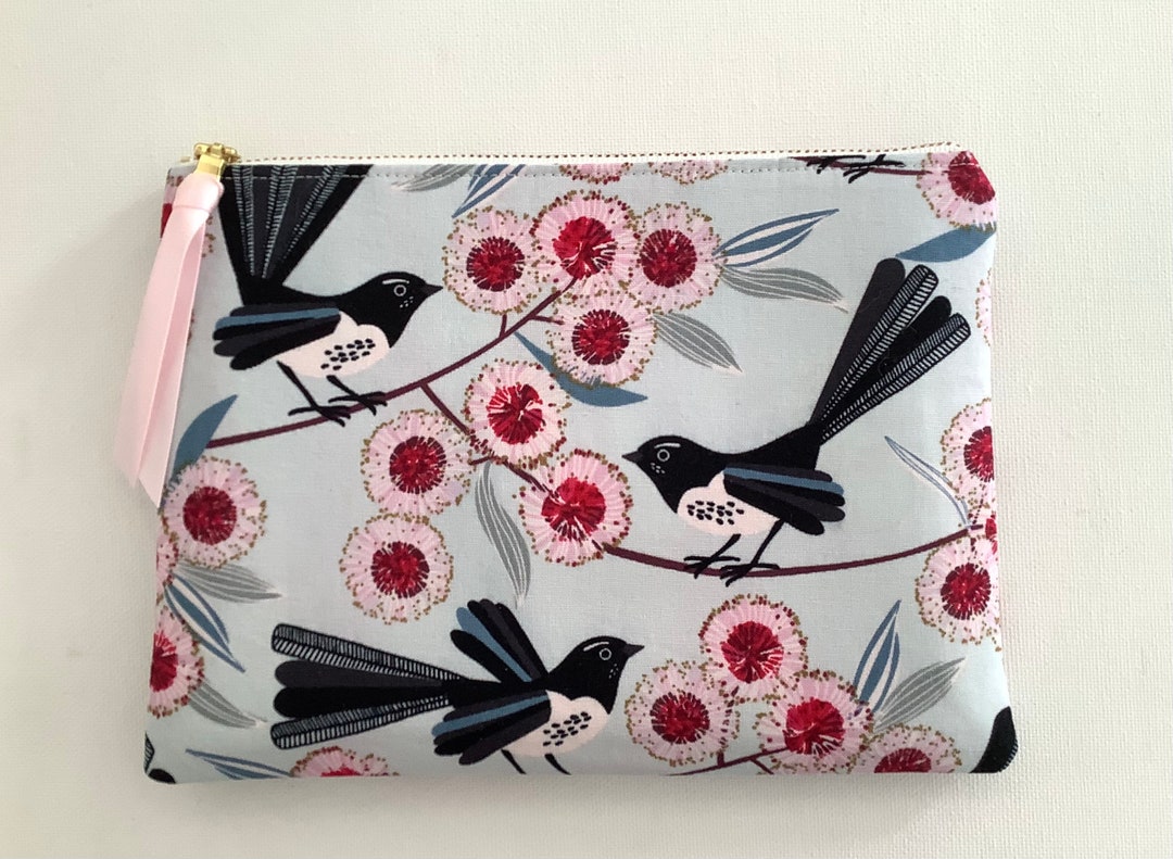 Willy Wagtail /australian Bird Purse /bath and Beauty/ Pouches - Etsy ...