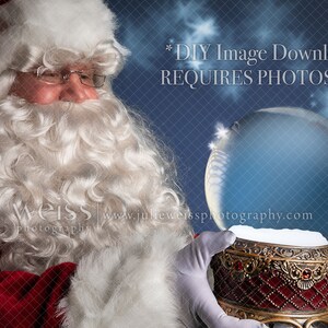 Santa Claus With Snow Globe Digital Background With Snow - Etsy