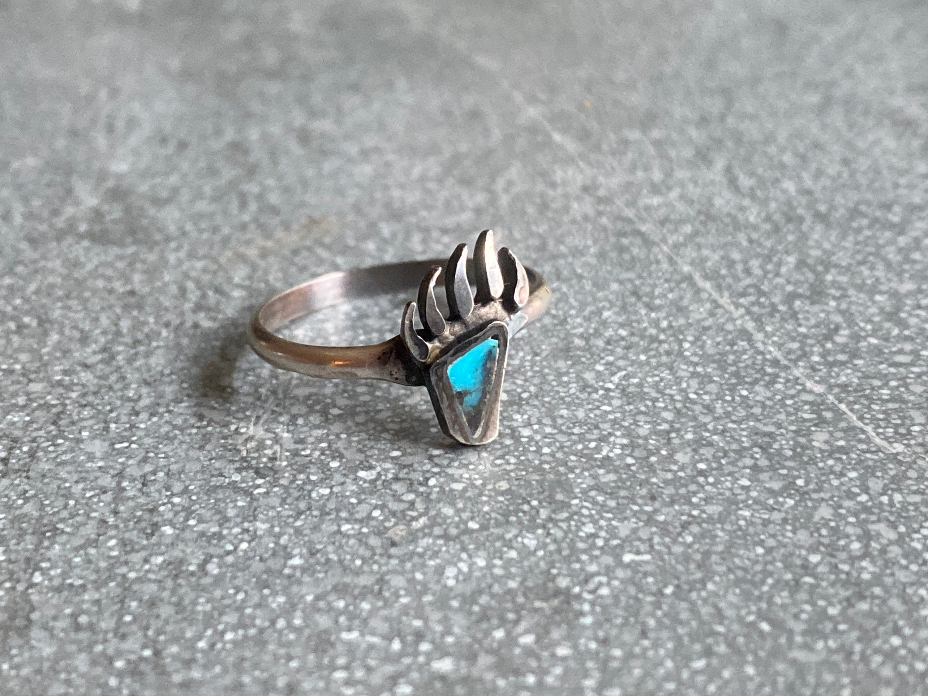 Bear claw turquoise sale ring
