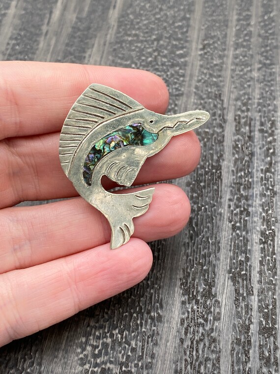 Vintage Mexican sterling silver and abalone shell… - image 4