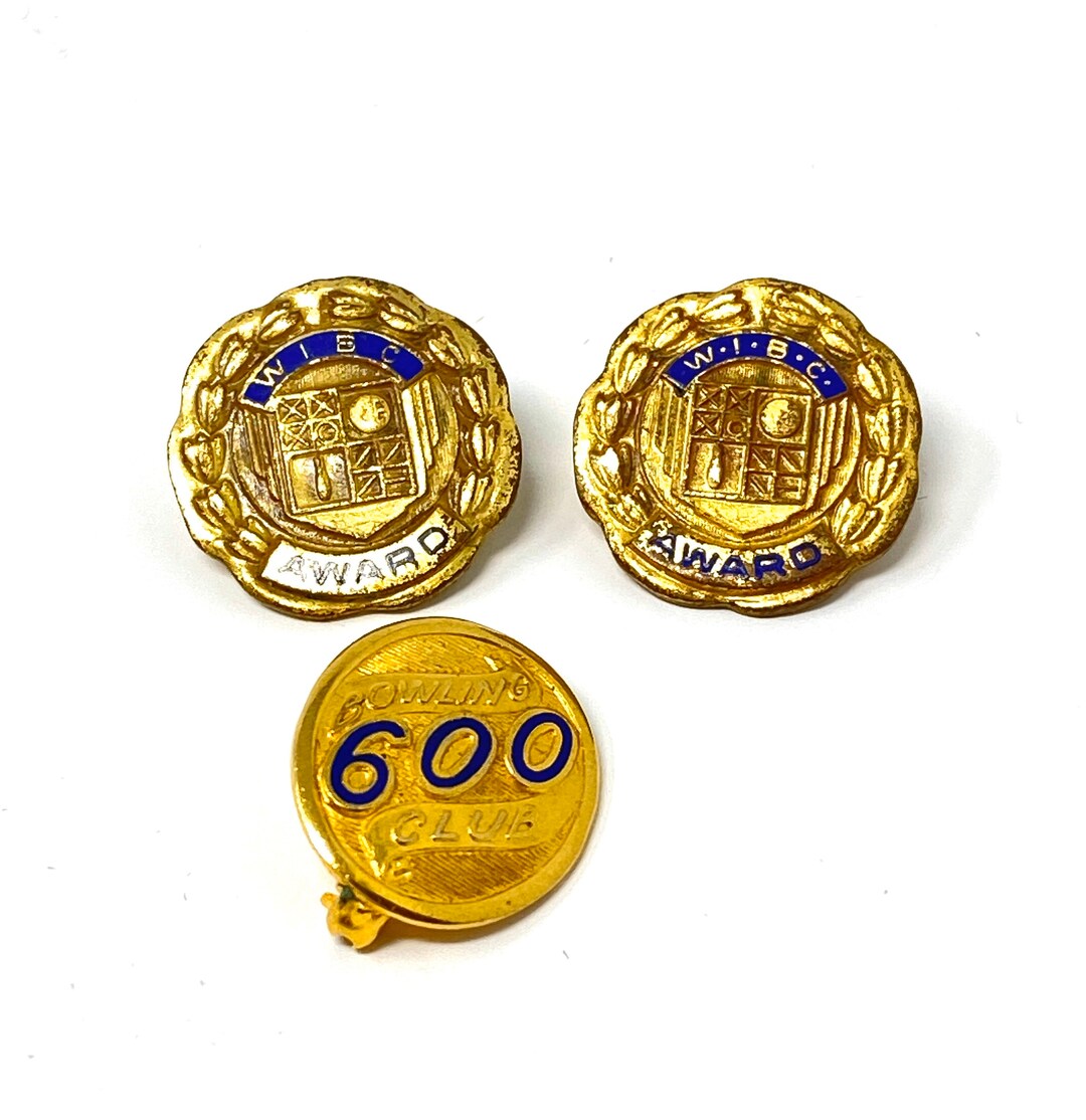 WIBC Womens International Bowling Congress Award Pins Gold Etsy