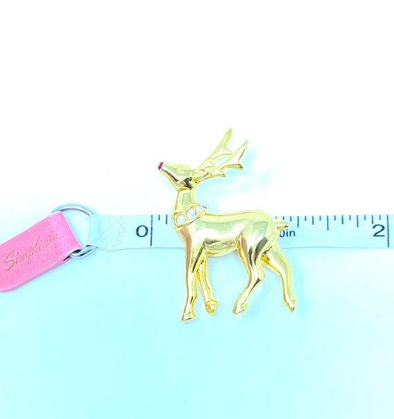Vintage gold Rudolph the red-nosed reindeer Chris… - image 5