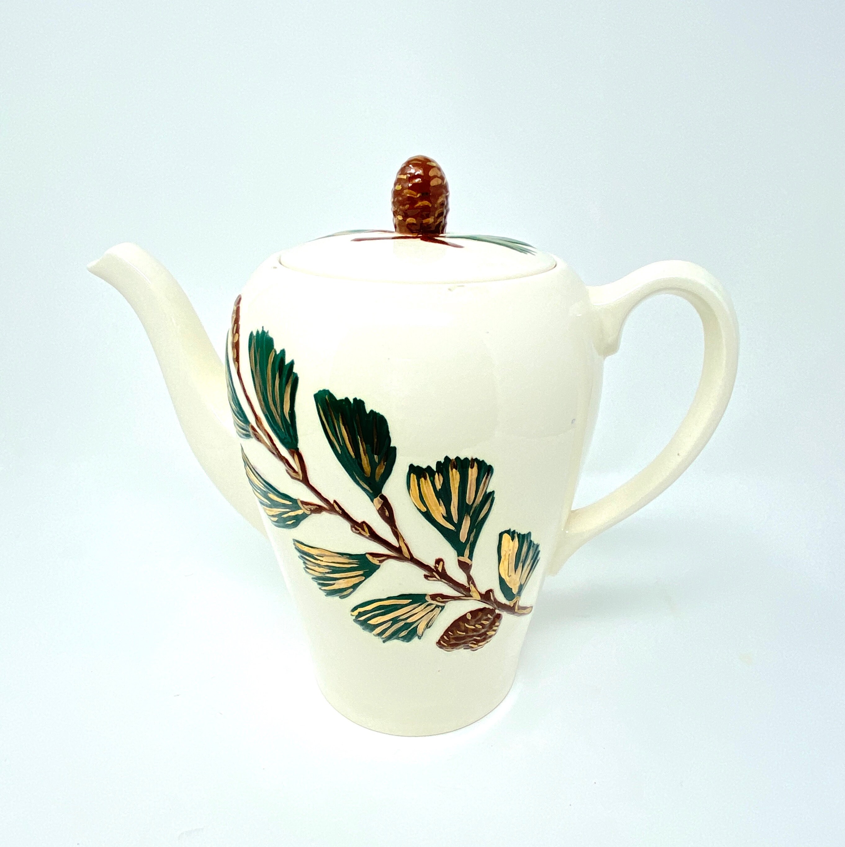 Vintage MidCentury Modern Ceramic Coffee Pot Pitcher Pinecone Etsy